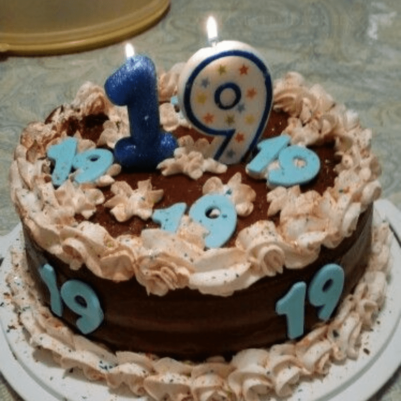 chocolate 19th birthday cake design