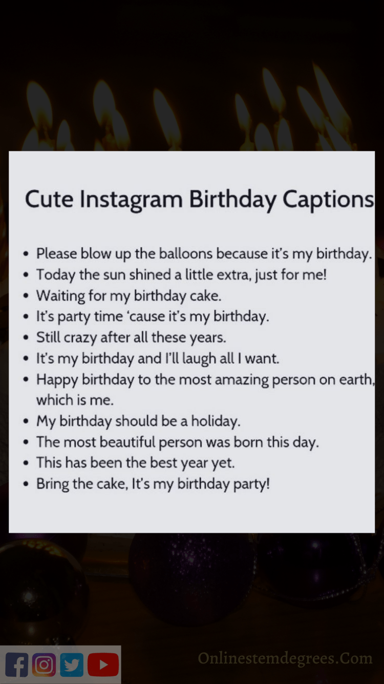 cute instagram birthday captions