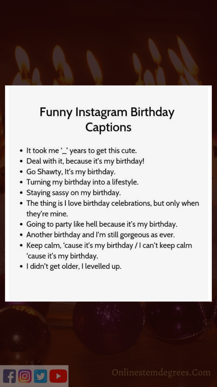 funny instagram birthday captions