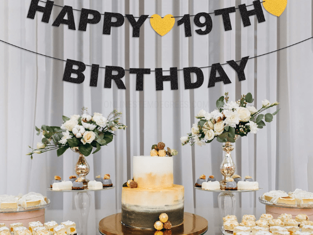 happy 19th birthday decoration ideas with cake