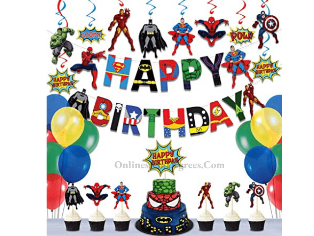 happy birthday spiderman decoration theme
