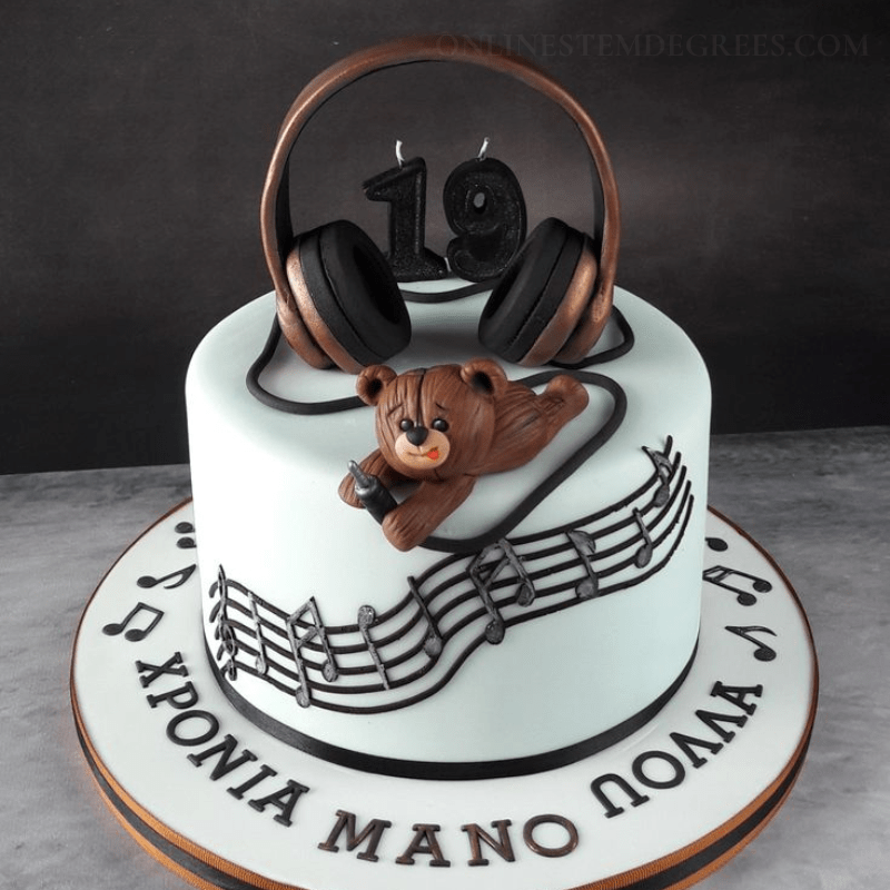 music theme birthday cake idea for 19th year old