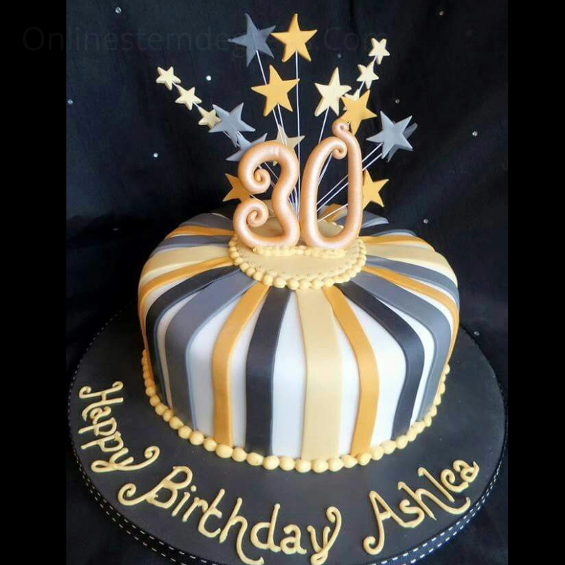 simple 30th birthday cake