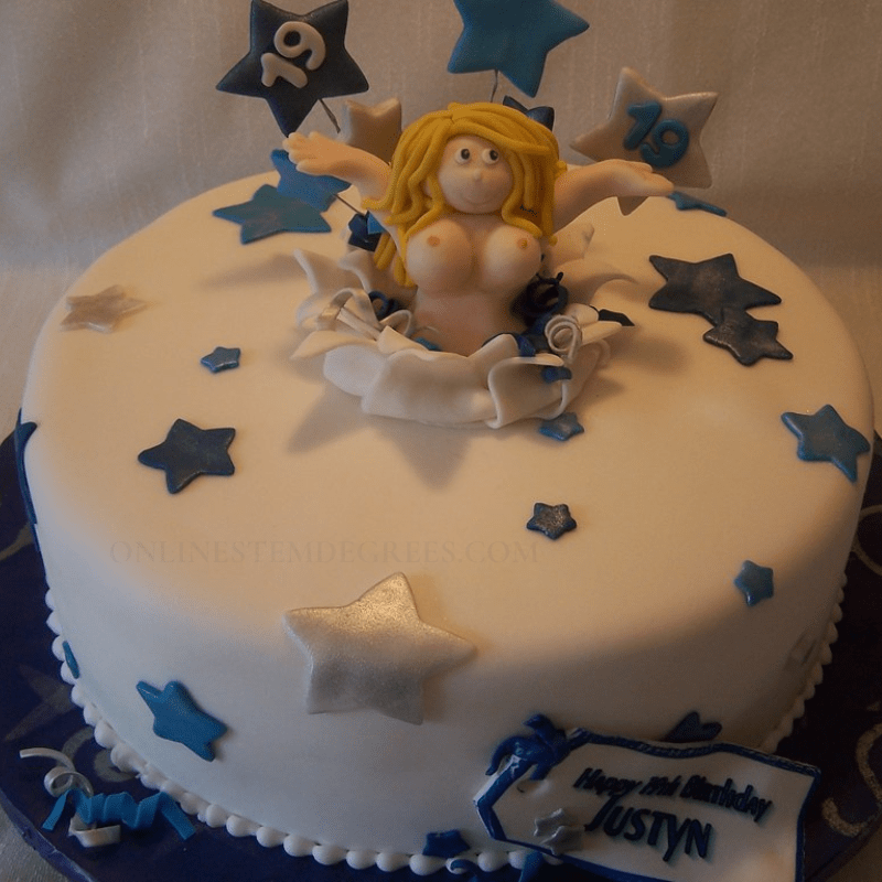 stars 19th birthday cake designs for girl or boy